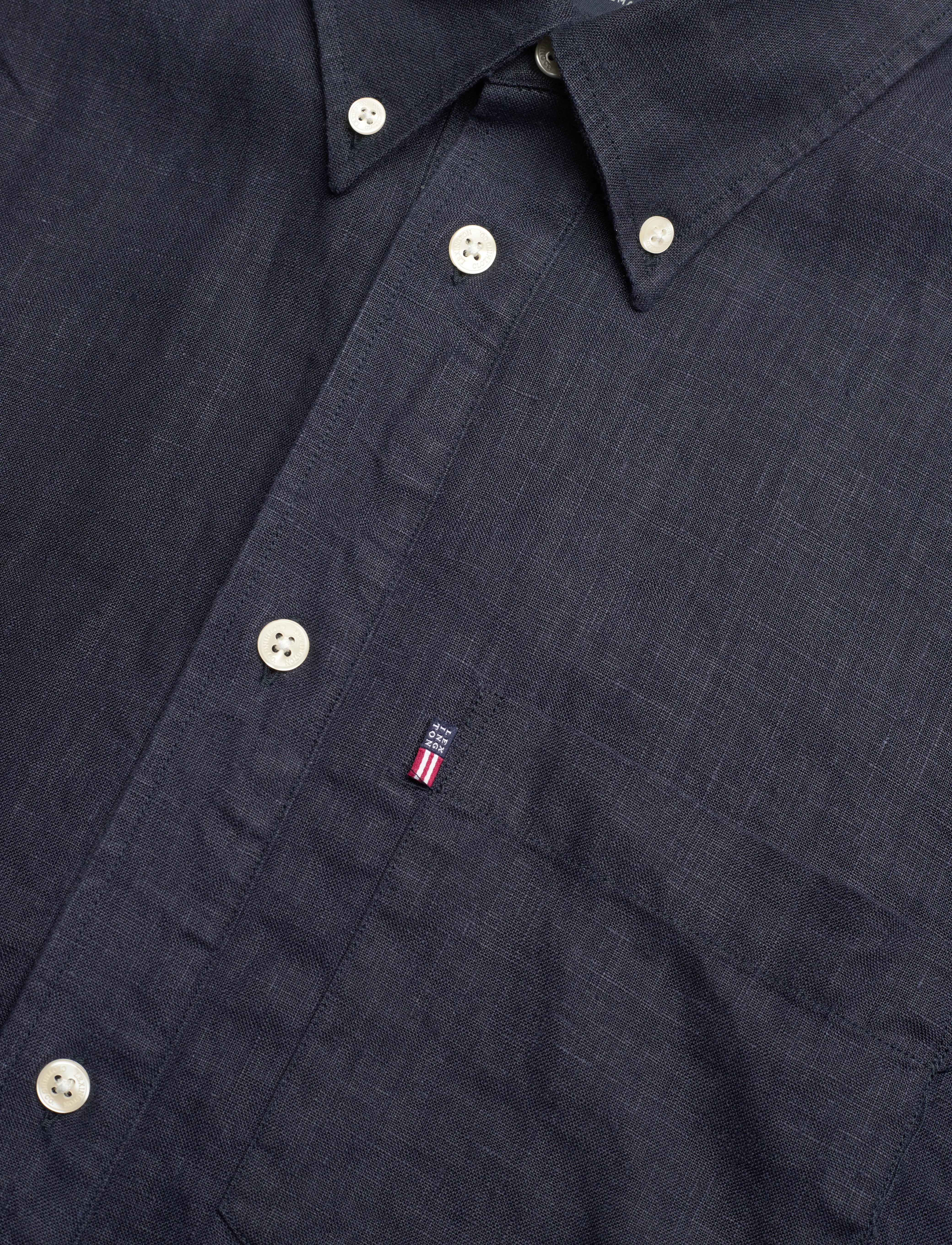 Lexington Clothing - Paul Linen Pull Over Shirt - dark blue - 3