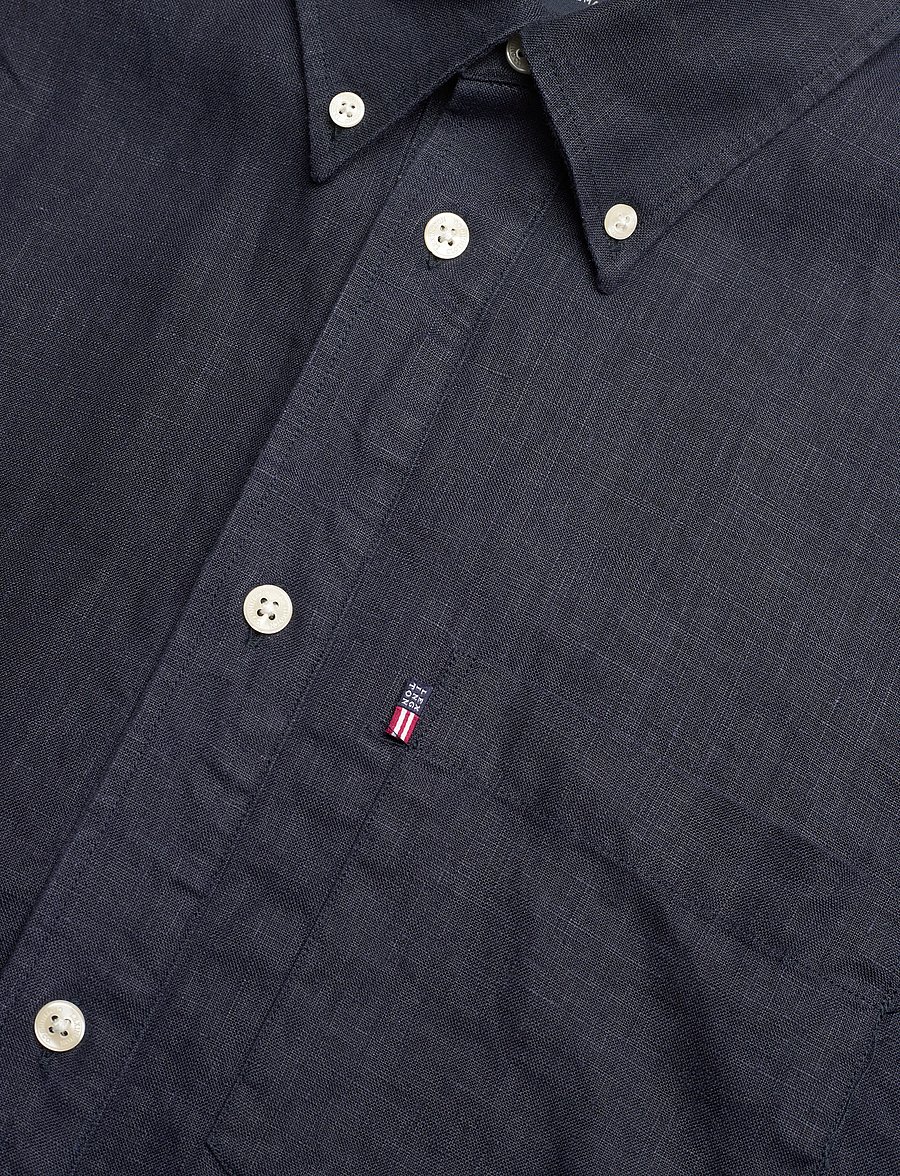 Lexington Clothing - Paul Linen Pull Over Shirt - dark blue - 3
