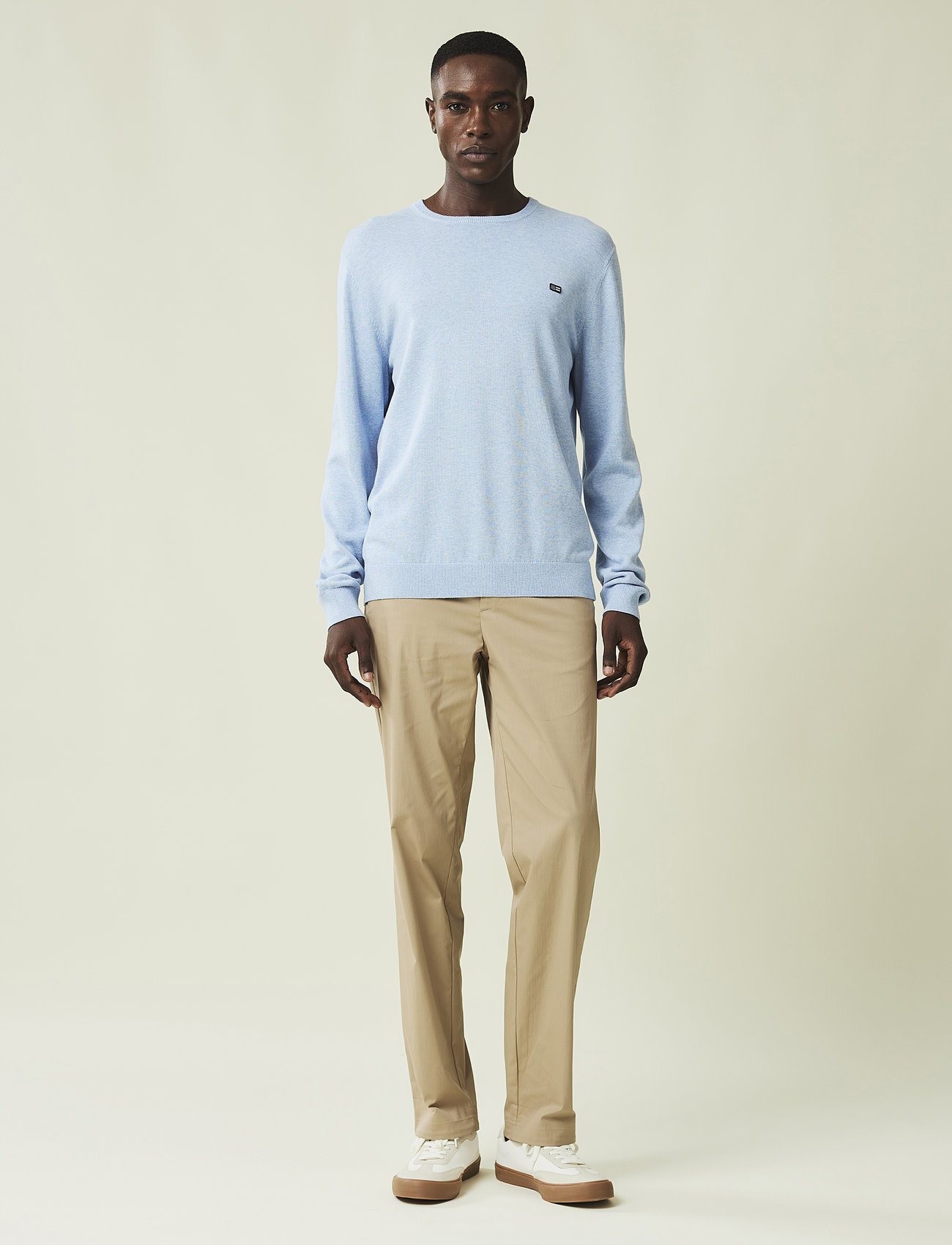 Lexington Clothing - Bradley Cotton Crew Sweater - strik med rund hals - light blue - 1