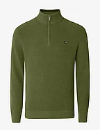 Clay Cotton Half-Zip Sweater - GREEN