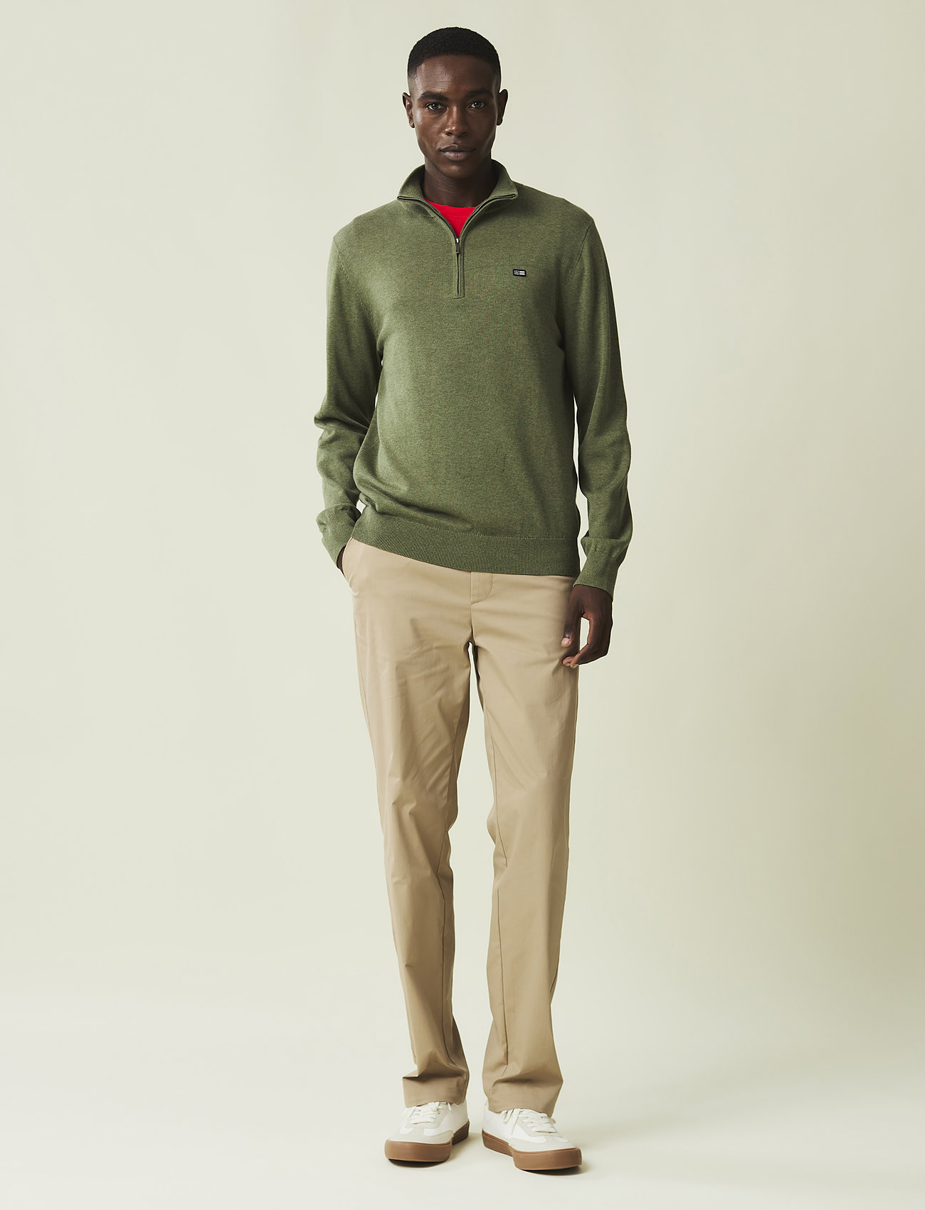 Lexington Clothing - Clay Cotton Half-Zip Sweater - mænd - green - 1