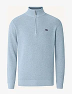 Clay Cotton Half-Zip Sweater - LIGHT BLUE