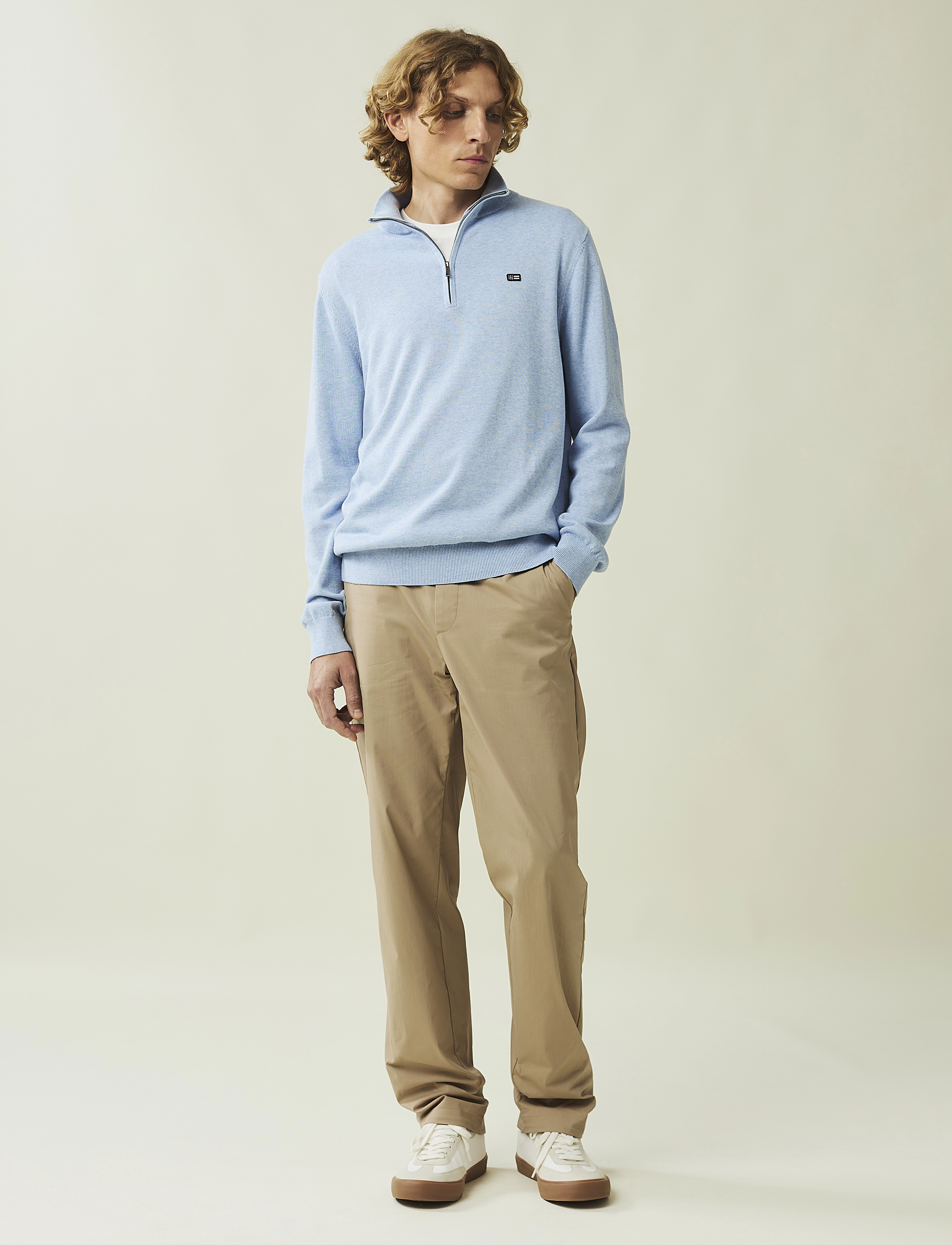 Clay Cotton Half-Zip Sweater