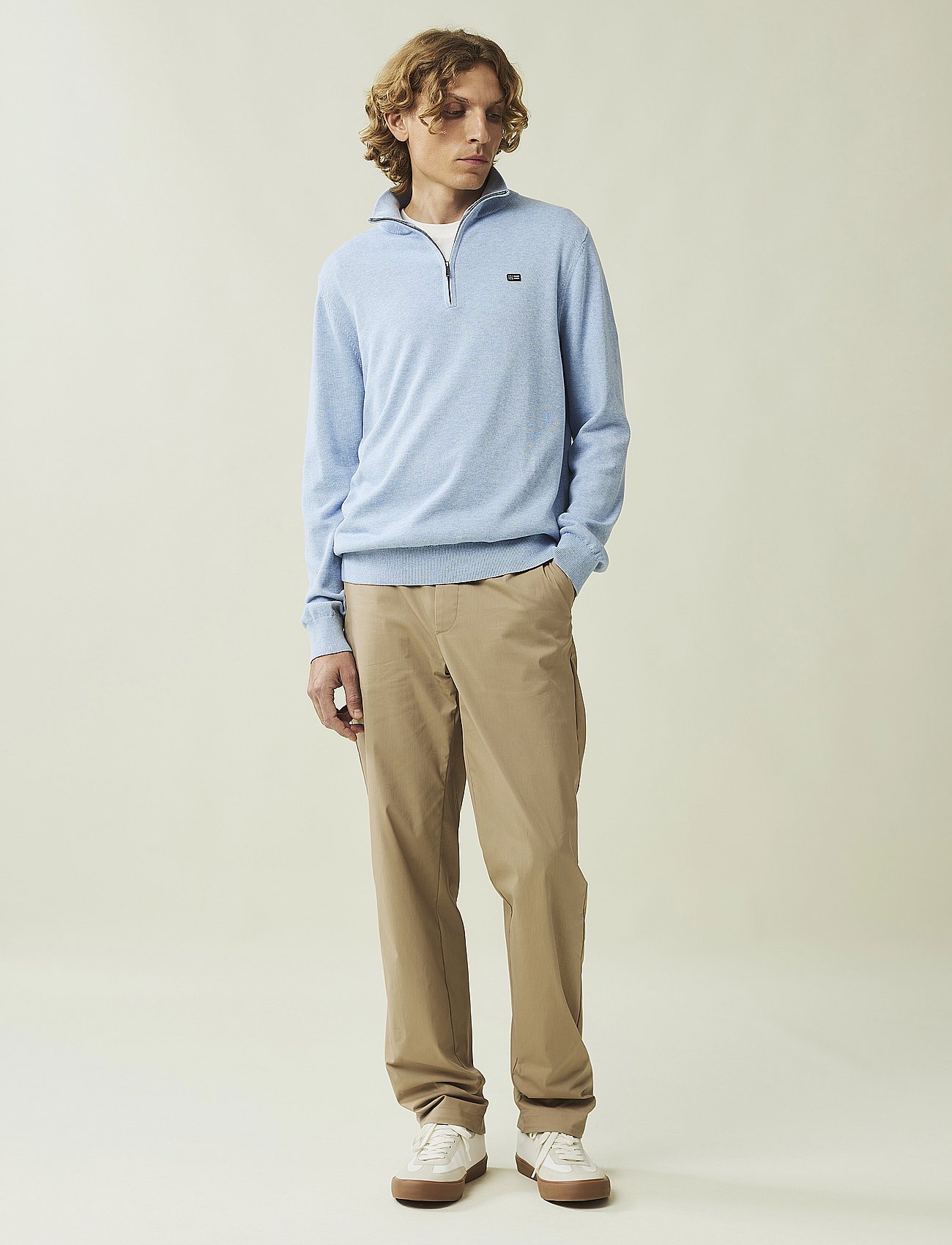 Clay Cotton Half-Zip Sweater