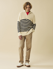 Lexington Clothing - Tom Dry Cotton Half-Zip Sweater - vyrams - dk blue/white stripe - 1