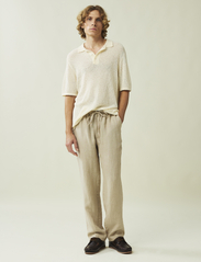 Lexington Clothing - Tim Boucle Polo Shirt - vyrams - offwhite stripe - 1