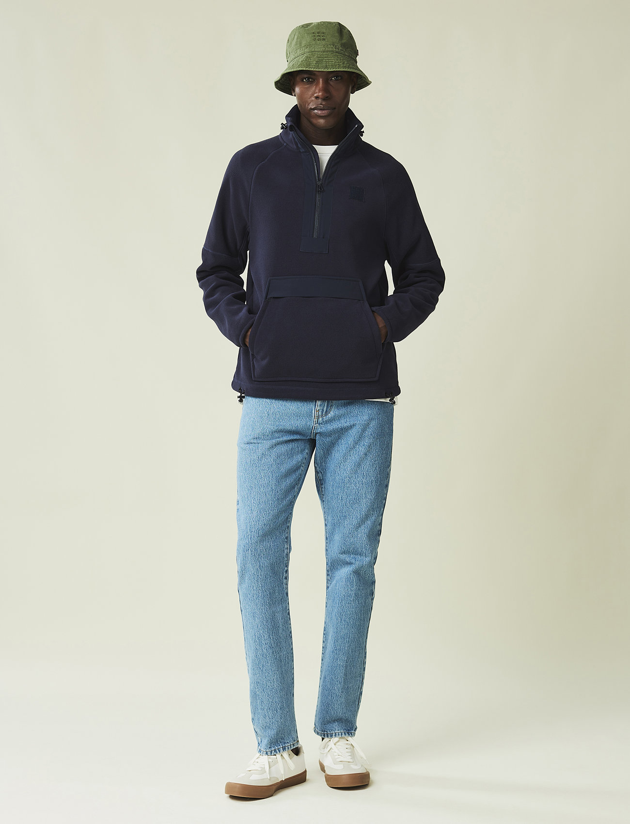 Lexington Clothing - Nate Fleece Anorak - mid layer jackets - dark blue - 1