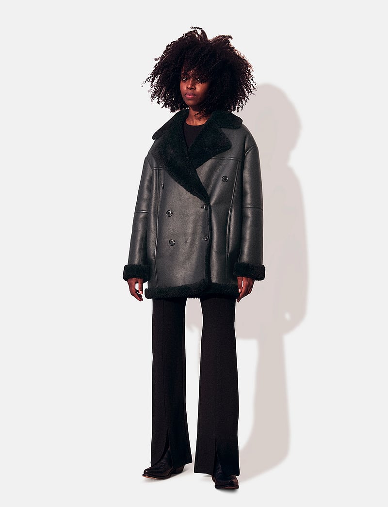 Lexington Clothing - Daniella Faux Shearling Coat - skinnjackor - black - 0