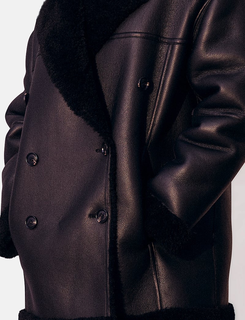 Lexington Clothing - Daniella Faux Shearling Coat - skinnjackor - black - 3