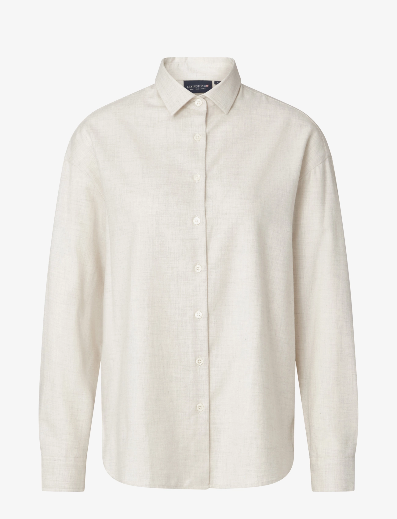 Lexington Clothing - Edith Cotton Flannel Shirt - offwhite melange - 1