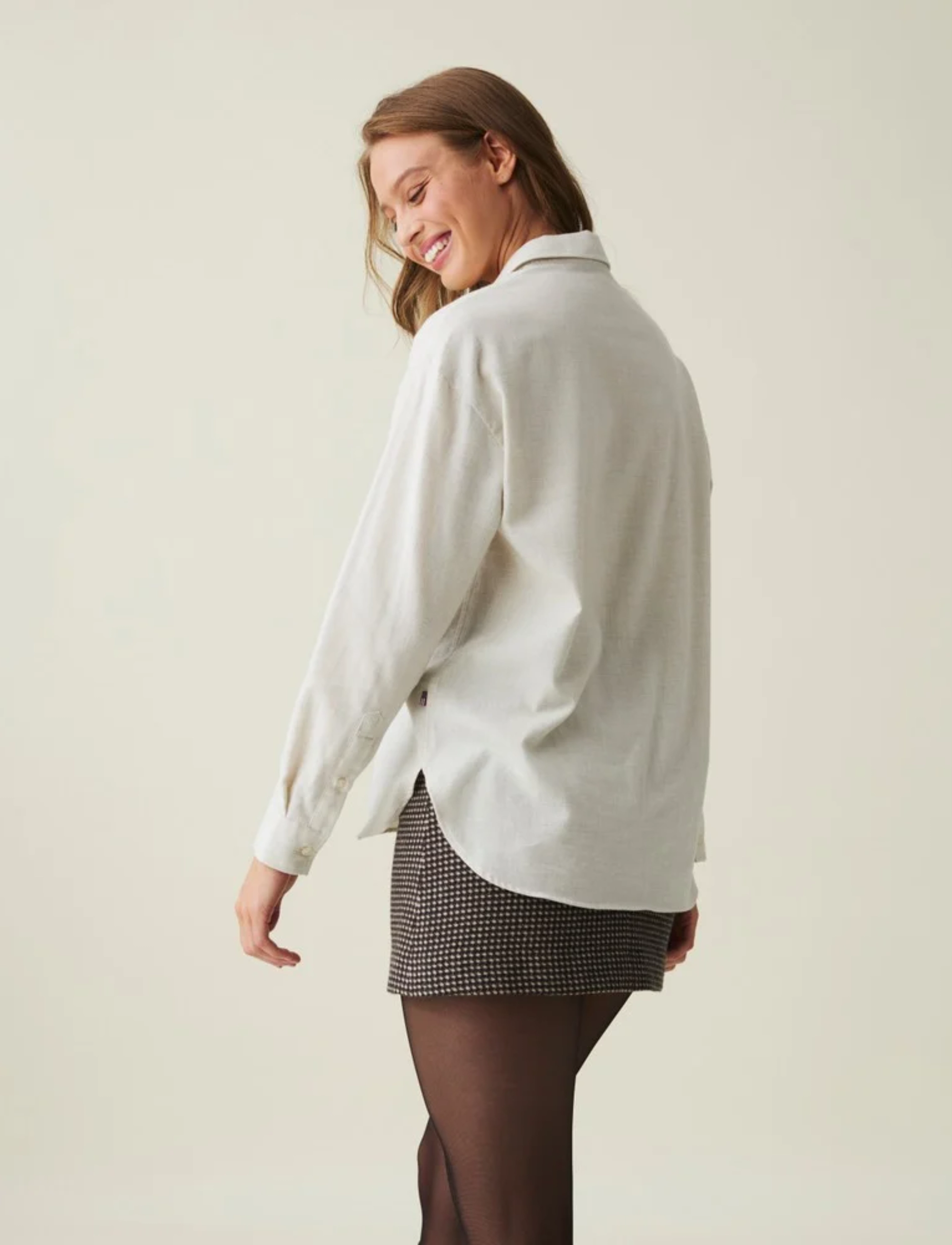 Lexington Clothing - Edith Cotton Flannel Shirt - offwhite melange - 2