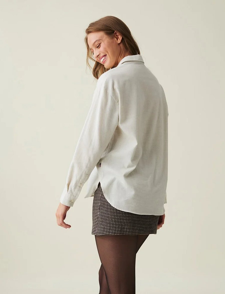 Lexington Clothing - Edith Cotton Flannel Shirt - offwhite melange - 2