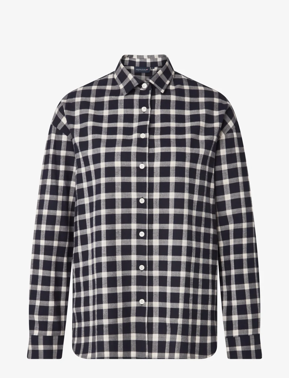 Lexington Clothing - Edith Organic Cotton Flannel Check Shirt - långärmade skjortor - dark blue multi check - 1