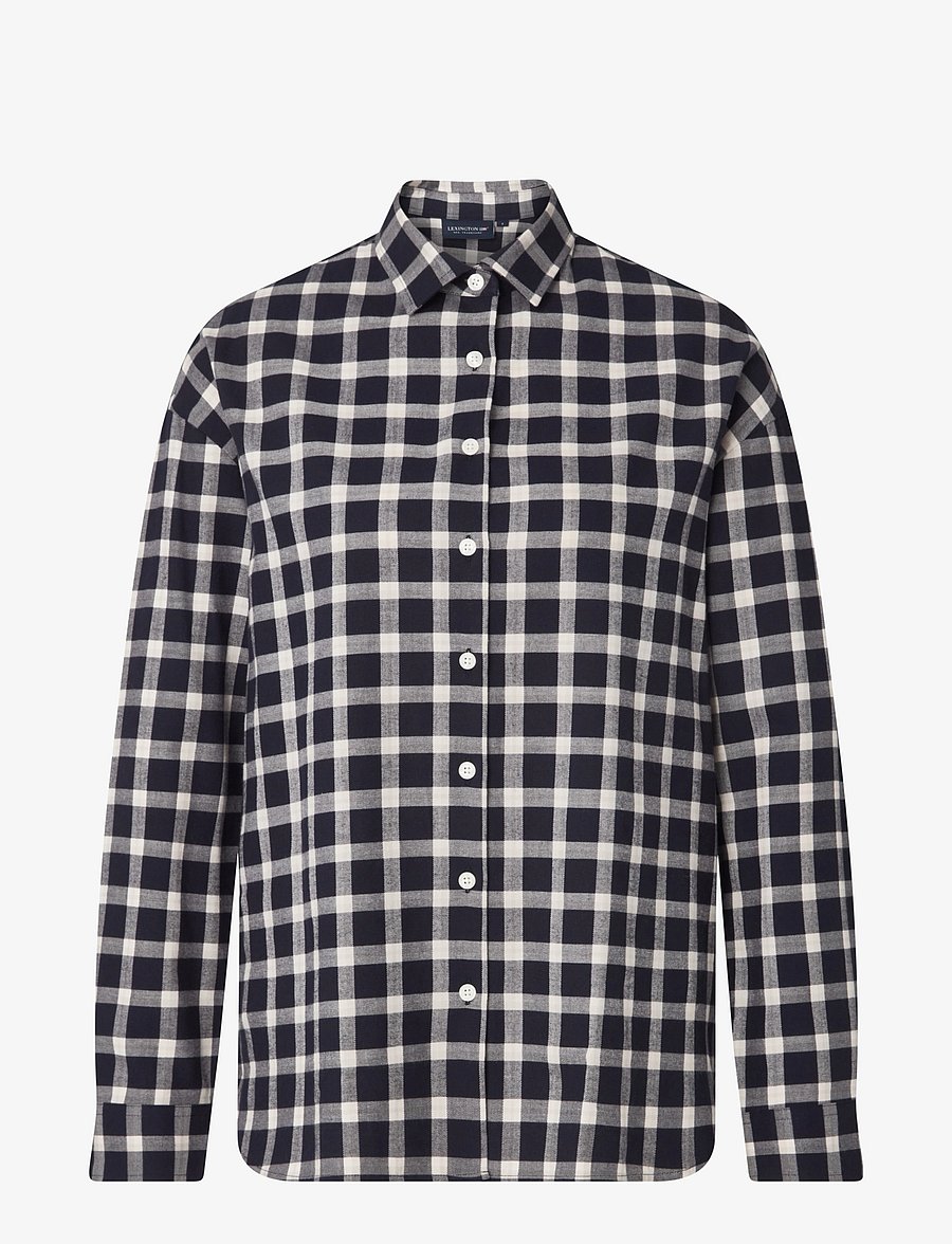 Lexington Clothing - Edith Organic Cotton Flannel Check Shirt - dark blue multi check - 1