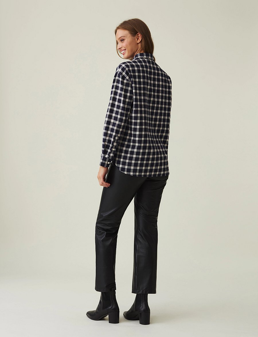 Lexington Clothing - Edith Organic Cotton Flannel Check Shirt - dark blue multi check - 2
