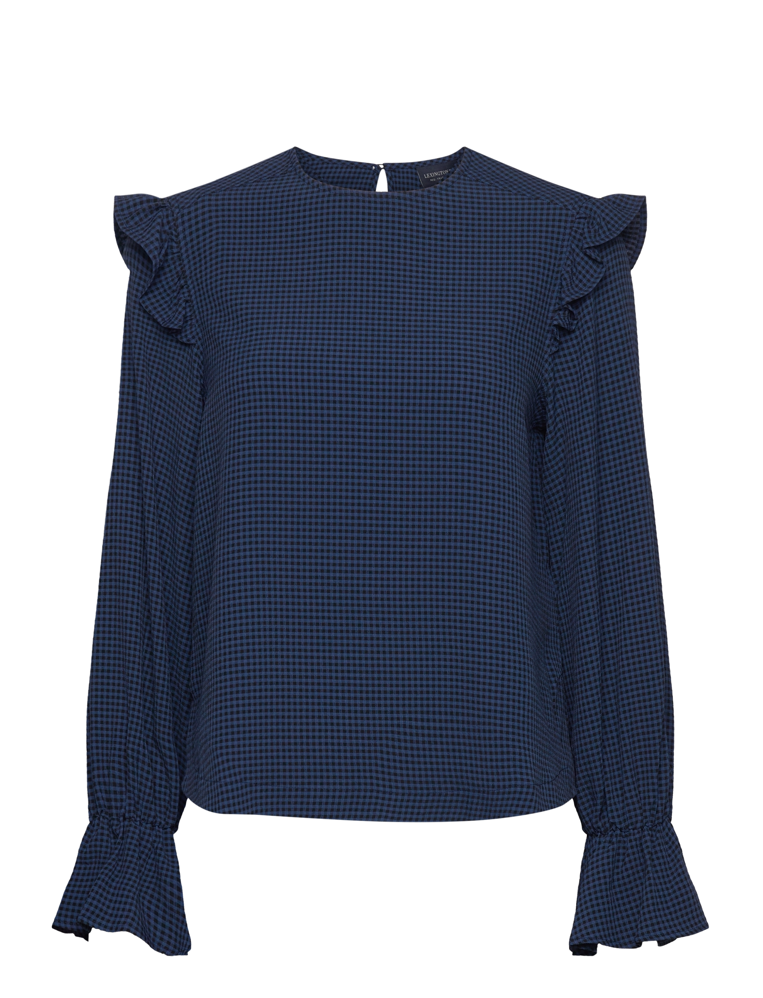 LEXINGTON CLOTHING Carmen Check Bluse Blau - XS - Damen