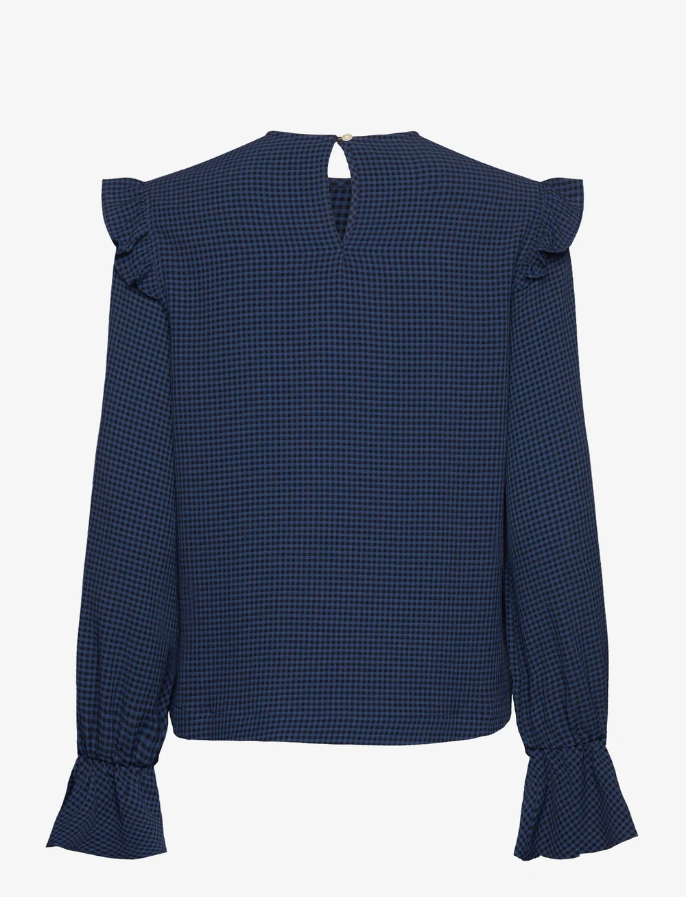 Lexington Clothing - Carmen Check Blouse - långärmade blusar - blue/black check - 1