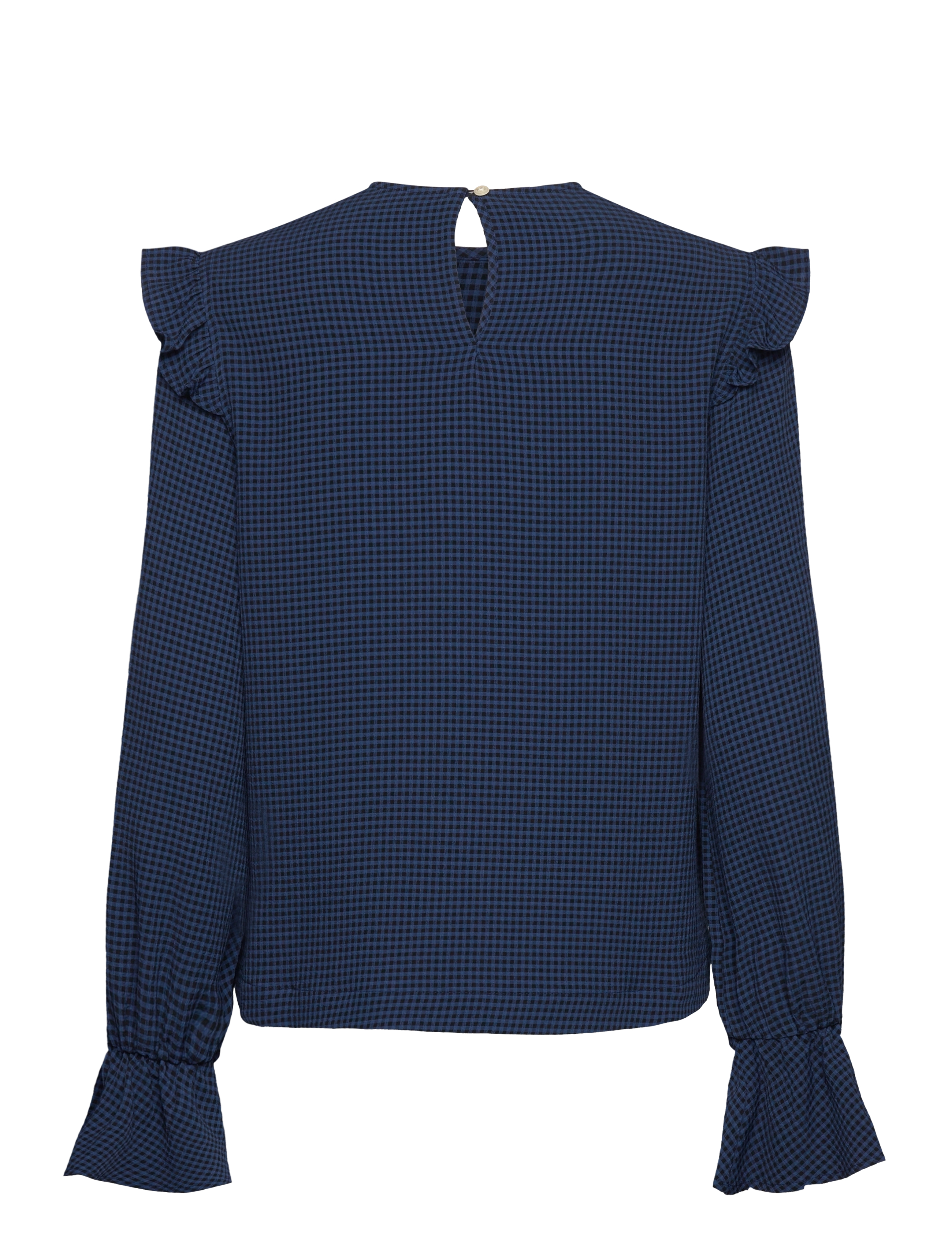 Lexington Clothing - Carmen Check Blouse - langærmede bluser - blue/black check - 1