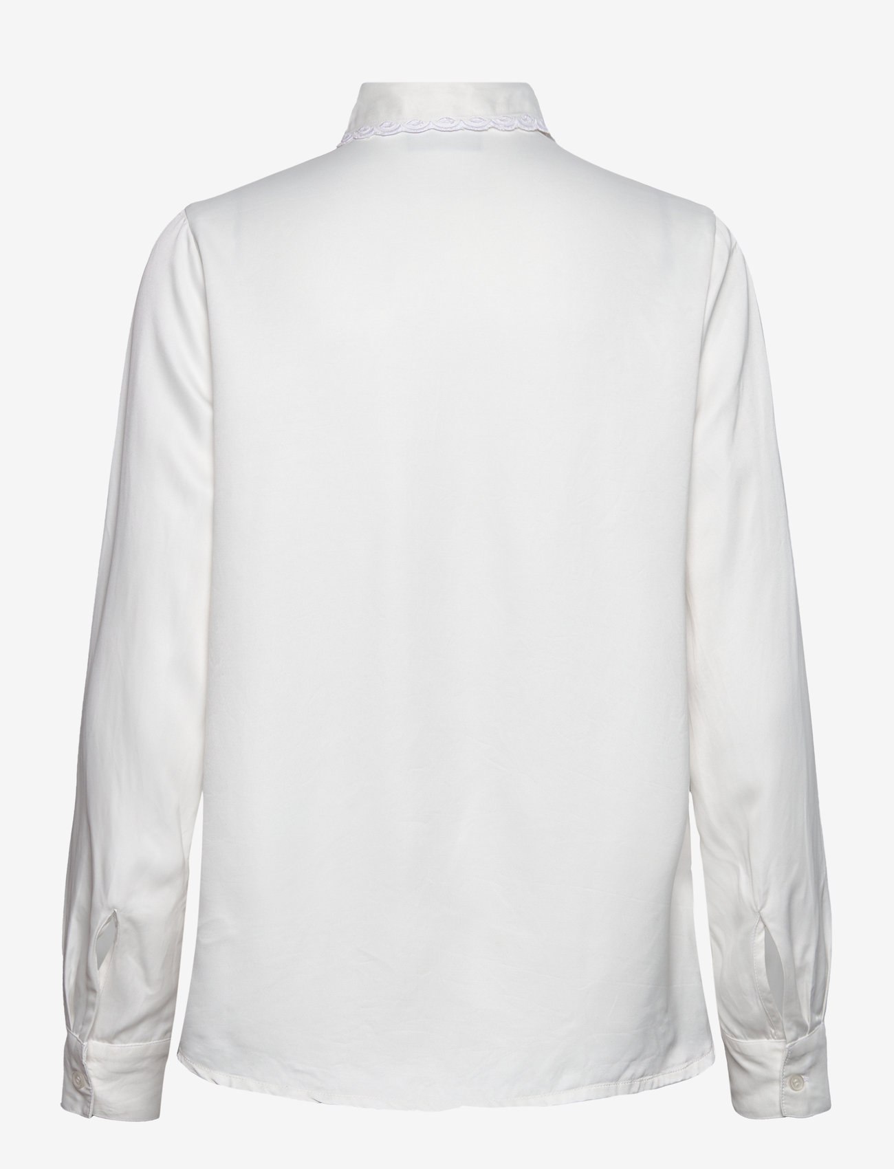 Lexington Clothing - Candice Embroidered Satin Blouse - långärmade skjortor - offwhite - 1