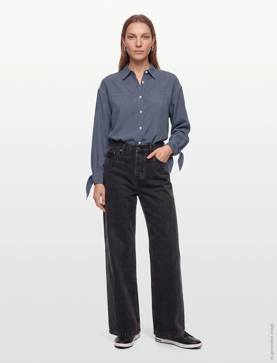 Lexington Clothing - Jessie Blouse - langærmede bluser - blue - 0