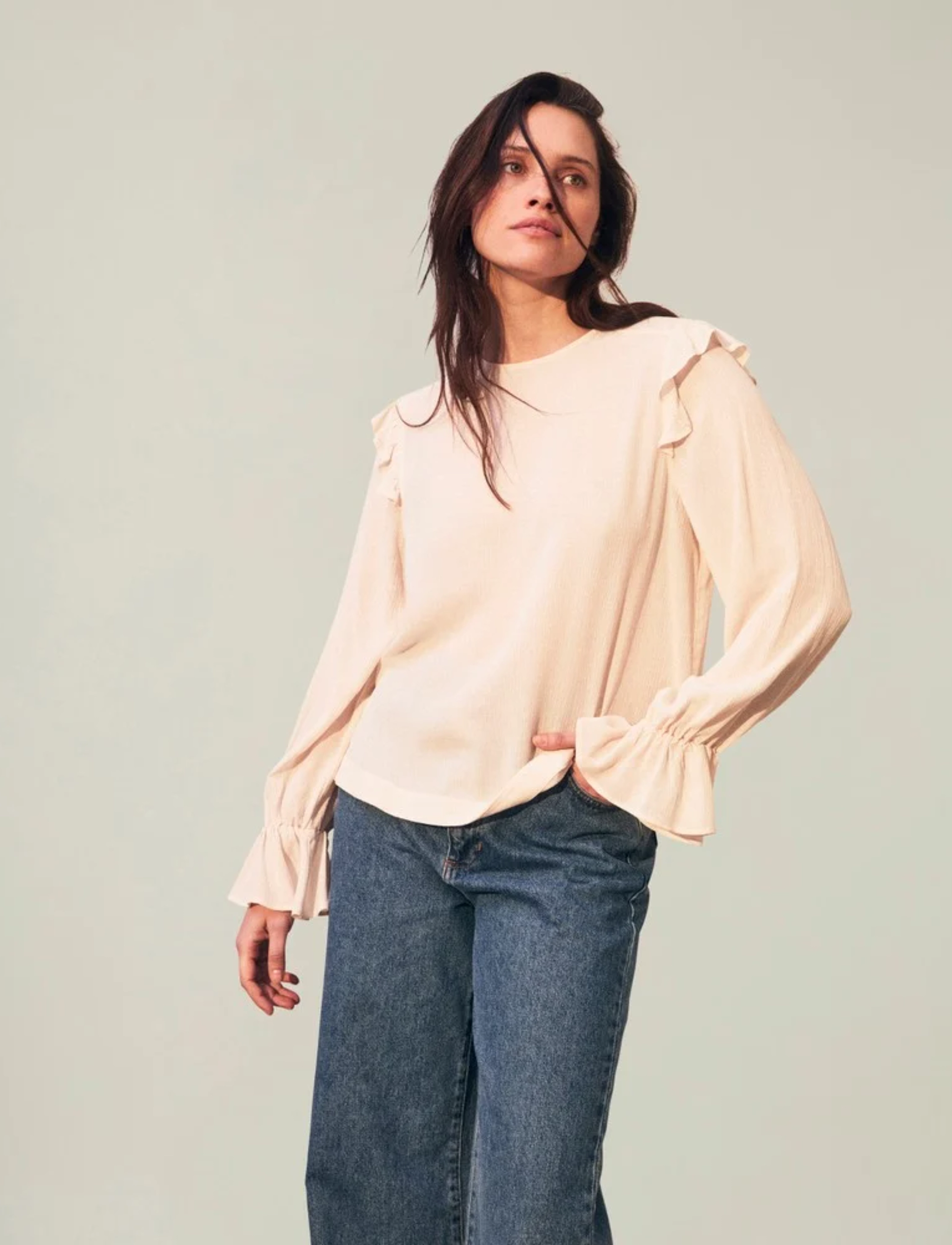 Lexington Clothing Carmen Blouse, S, Cream, Bluser > Langærmede, Dame