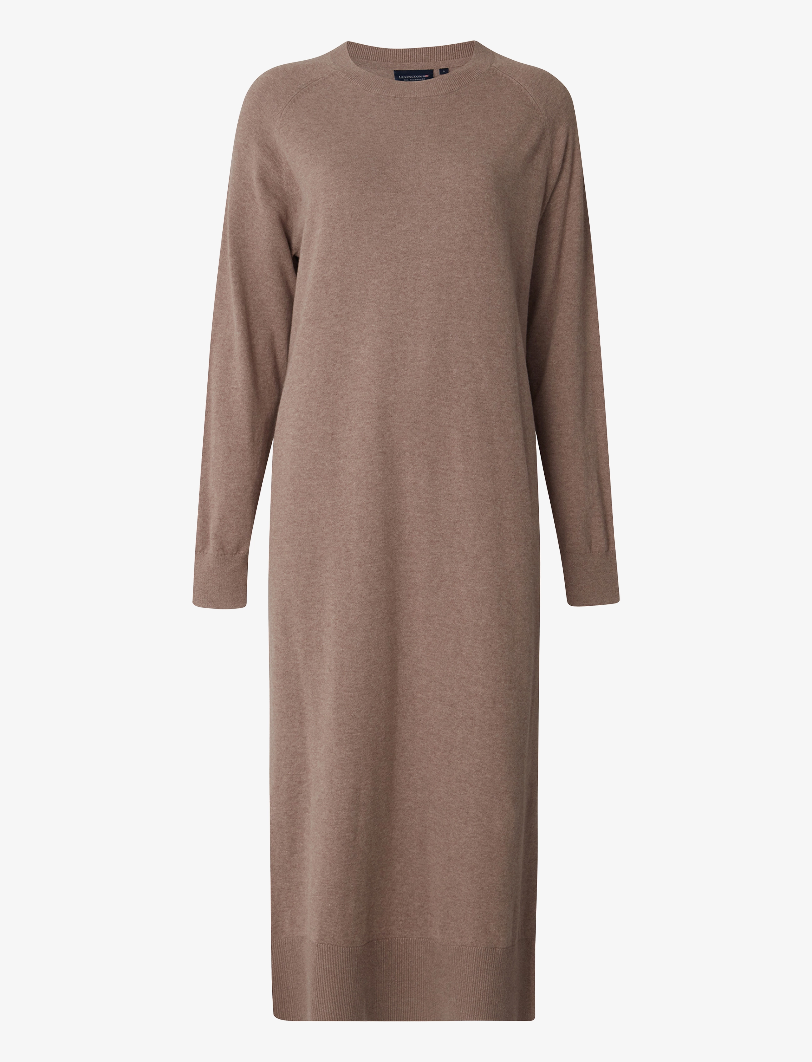 Lexington Clothing Ivana Cotton/Cashmere Blend Knitted Dress - Riided - BROWN MELANGE / brown