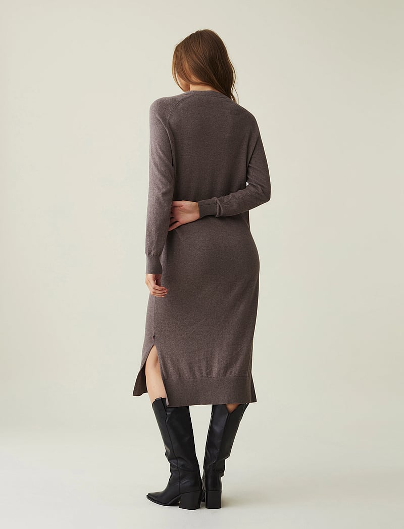 Lexington Clothing - Ivana Cotton/Cashmere Blend Knitted Dress - kaschmir - brown melange - 2
