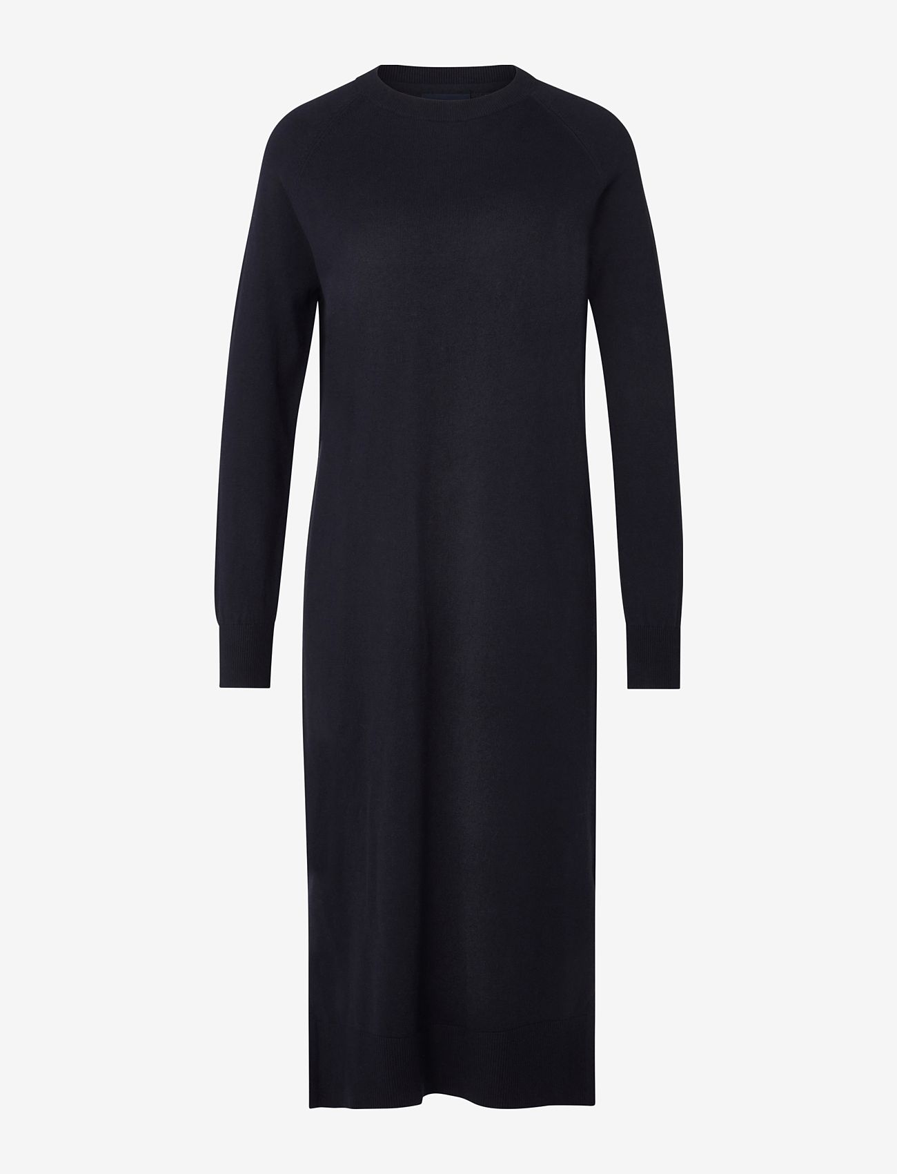 Lexington Clothing - Ivana Cotton/Cashmere Blend Knitted Dress - stickade klänningar - dark blue - 1