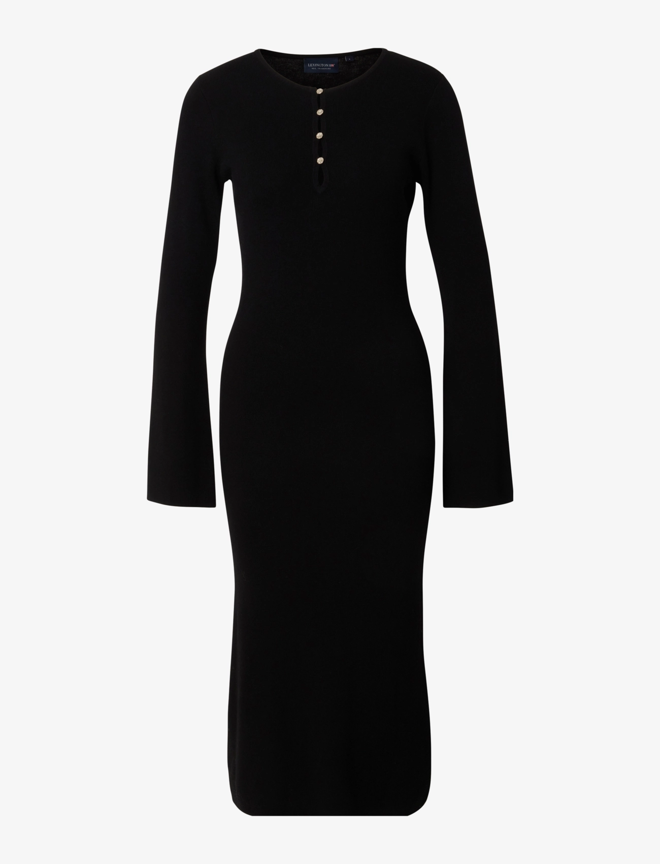 Lexington Clothing Anya Merino Wool Blend Knitted Dress - Kjoler - BLACK / black
