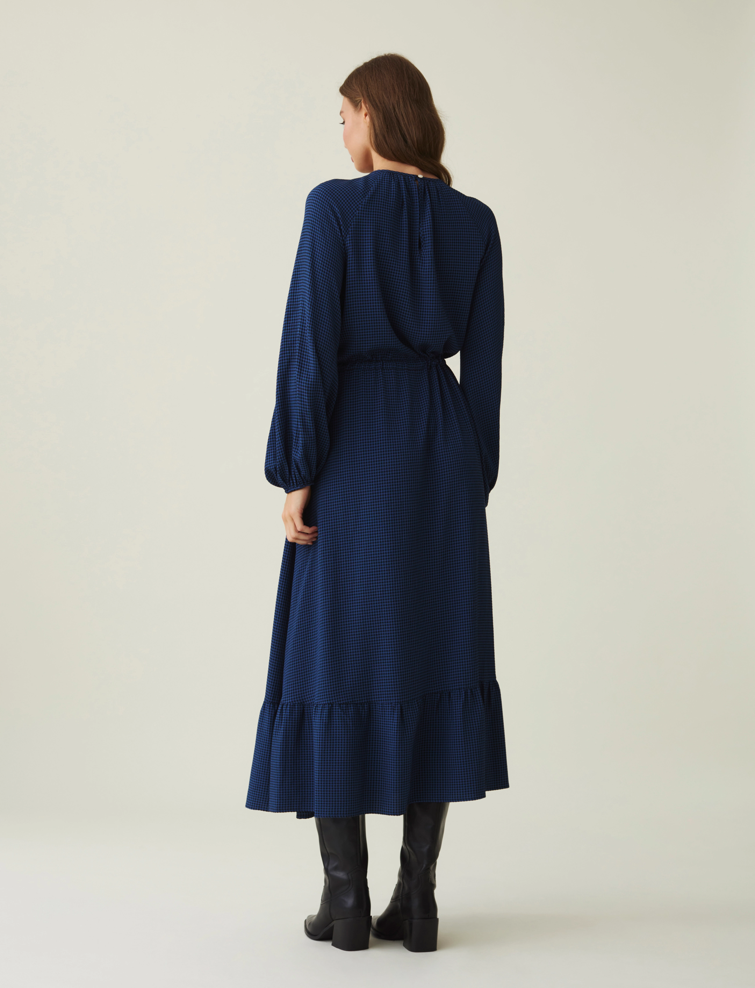 Lexington Clothing - Theodora Maxi Dress - blue/black check - 2
