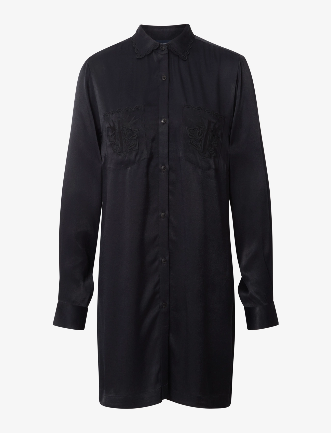 Lexington Clothing Isabel Embroidered Satin Dress - Kjoler - BLACK / black