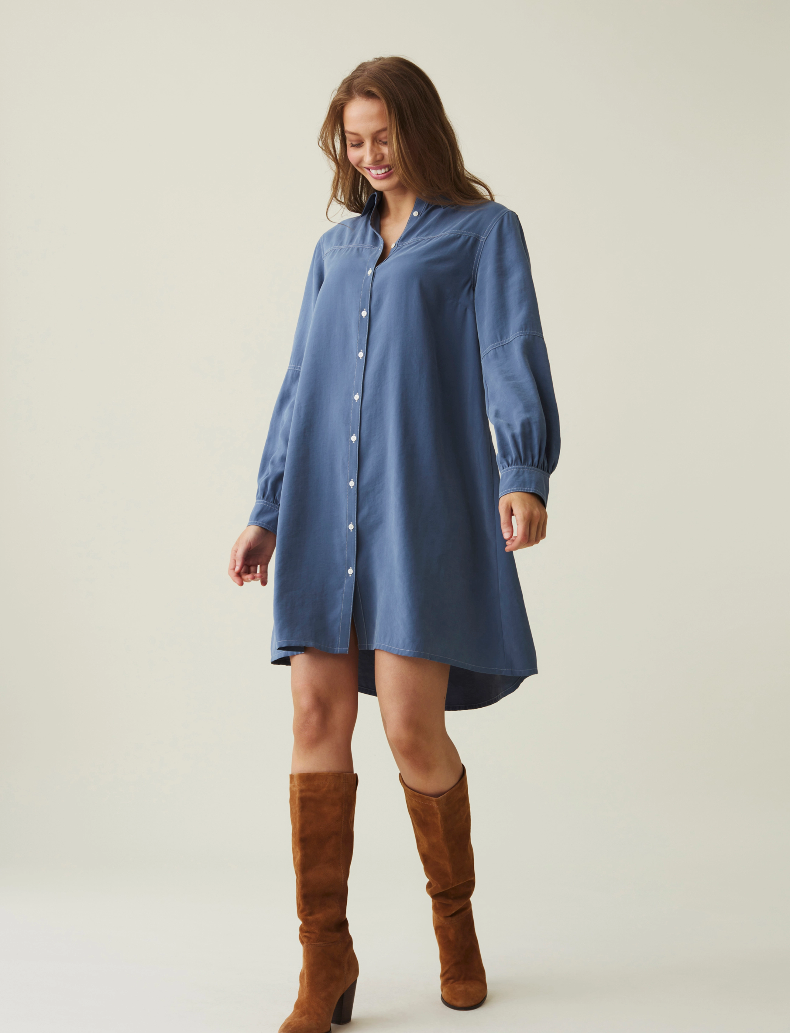 Lexington Clothing Sierra Dress, Kvinder, Skjortekjole, Blå, Str: S