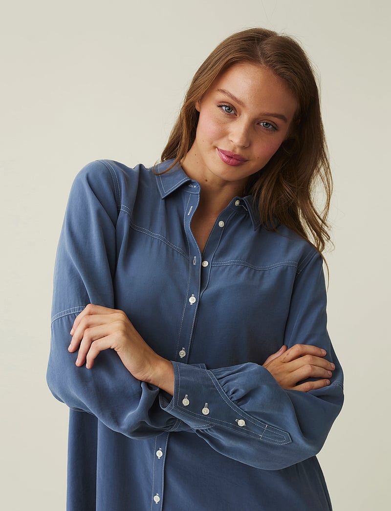 Lexington Clothing - Sierra Dress - skjortekjoler - blue - 3