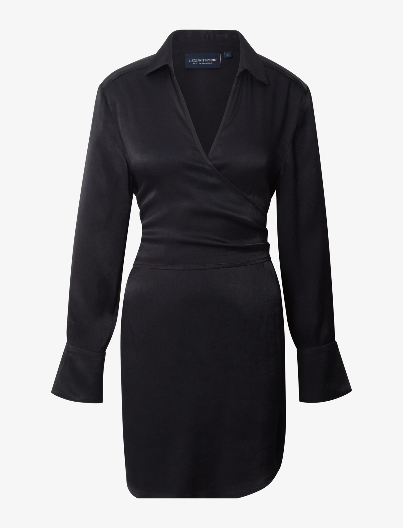 Lexington Clothing - Gemma Satin Dress - sukienki kopertowe - black - 1
