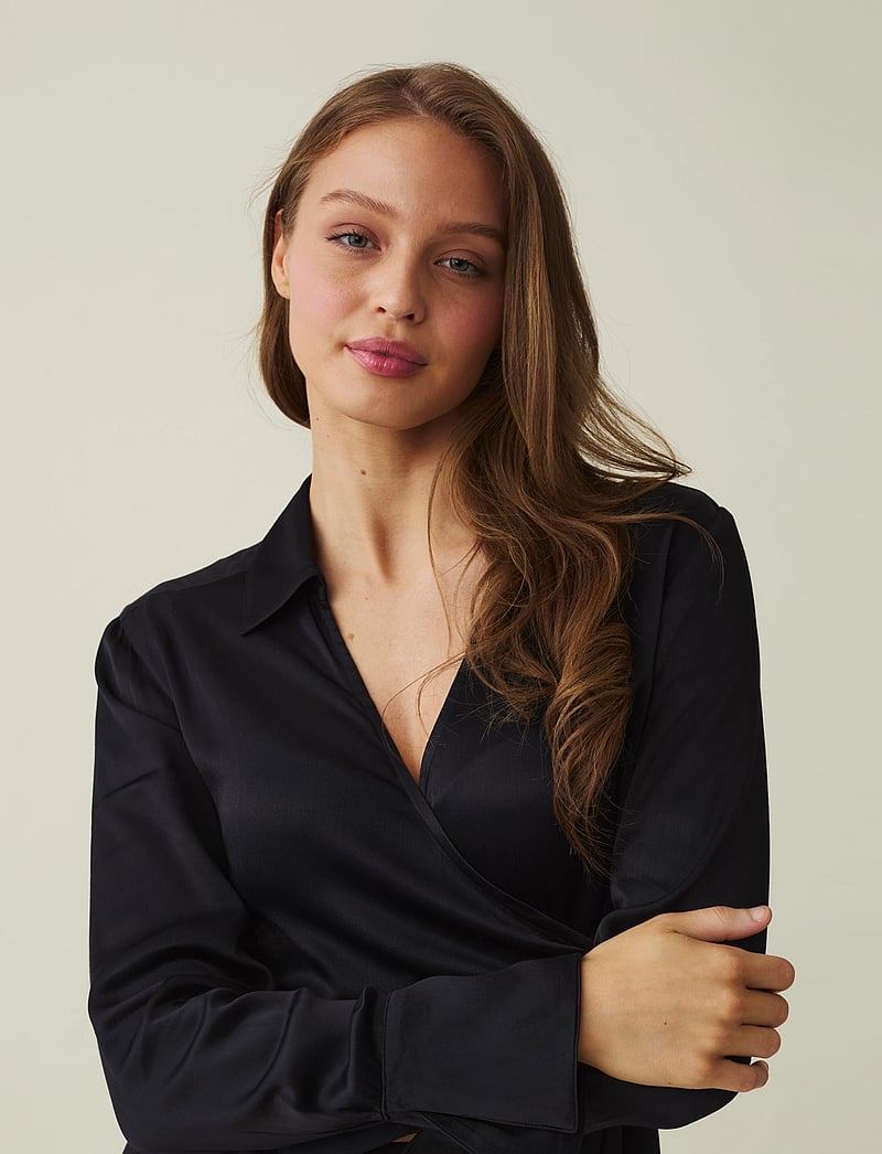 Lexington Clothing - Gemma Satin Dress - wickelkleider - black - 3