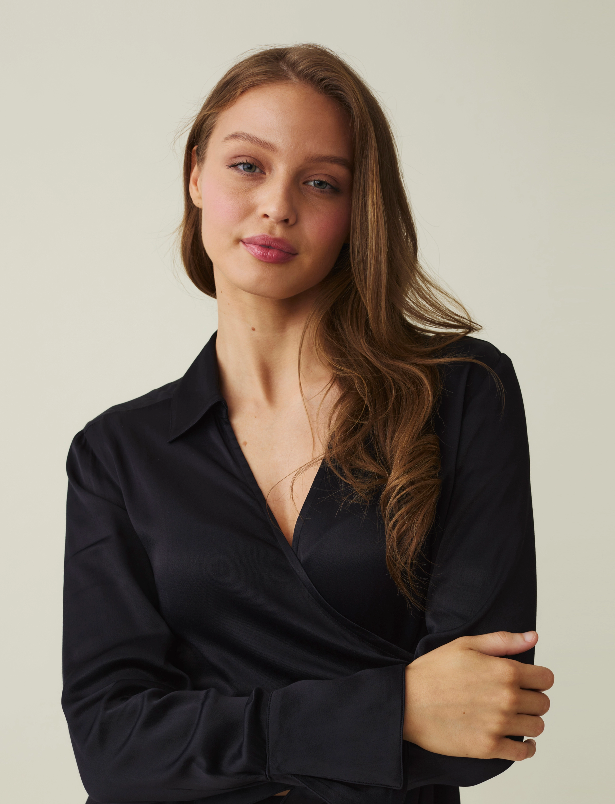 Lexington Clothing - Gemma Satin Dress - sukienki kopertowe - black - 3