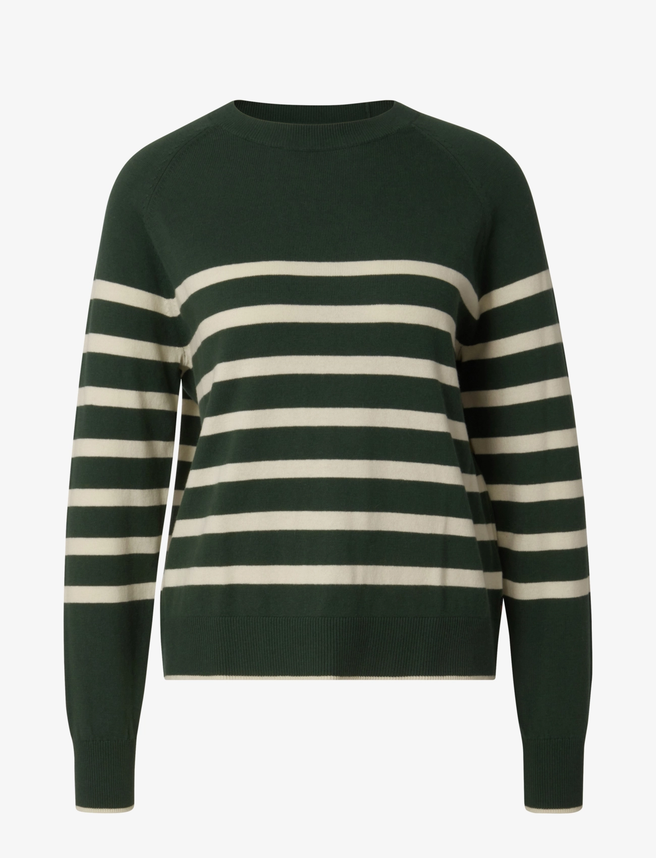 Lexington Clothing Freya Cotton/Cashmere Sweater - Riided - GREEN/WHITE STRIPE / green