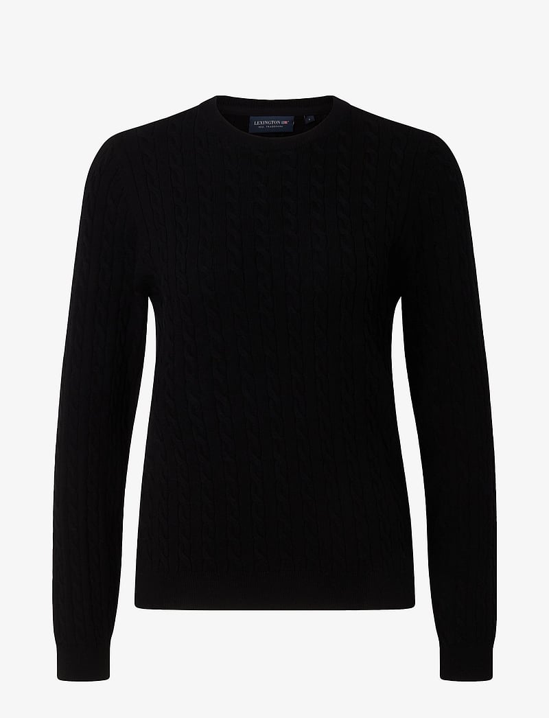 Lexington Clothing - Lydia Merino Wool Blend Cable Knitted Sweater - pullover - black - 1