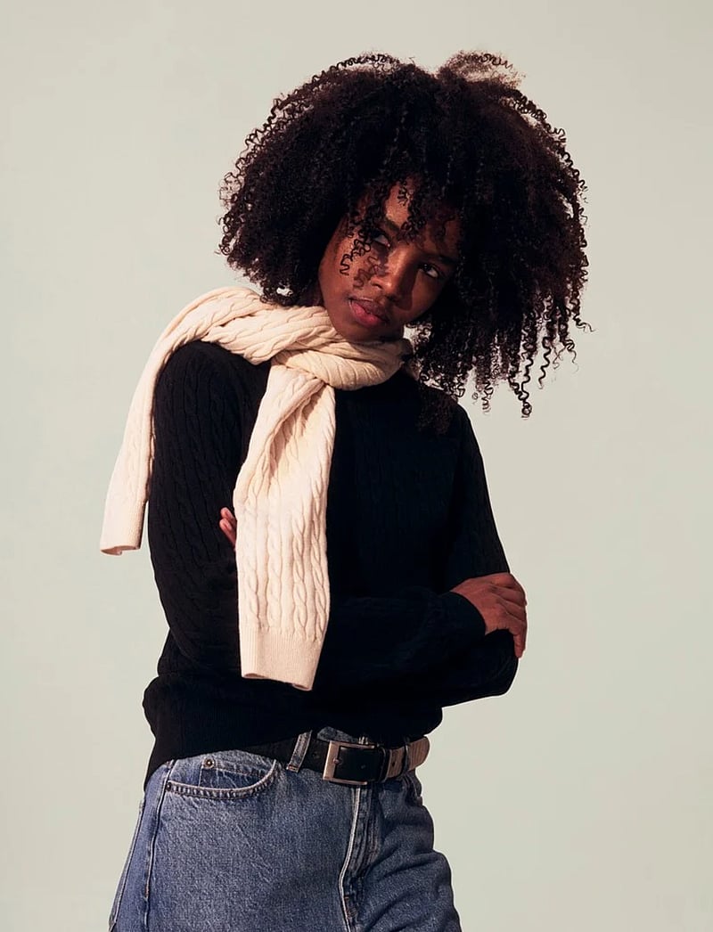 Lexington Clothing - Lydia Merino Wool Blend Cable Knitted Sweater - pullover - black - 3