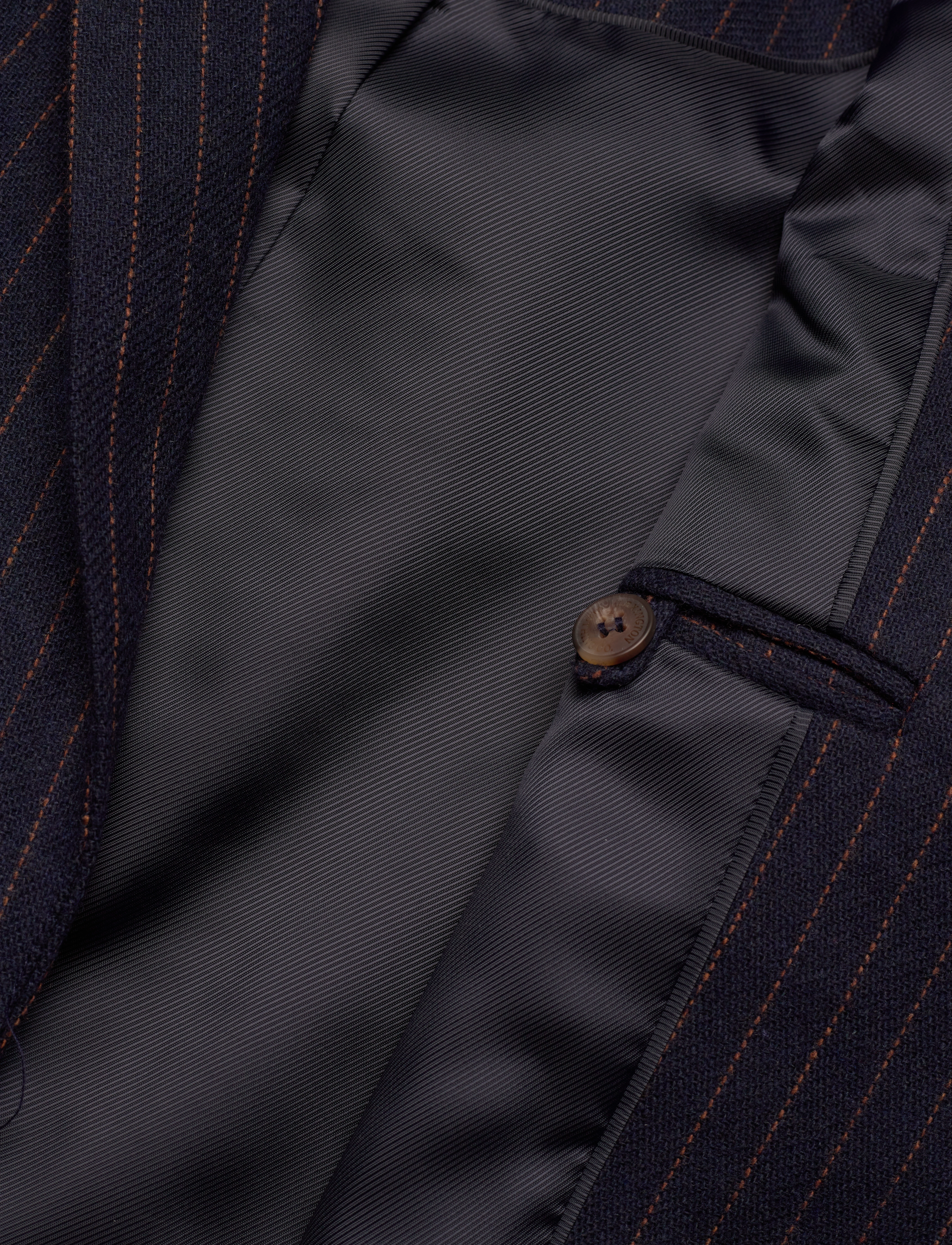 Lexington Clothing - Paula Pinstripe Wool Blend Cropped Blazer - cropped-blazer - dark blue/brown stripe - 3