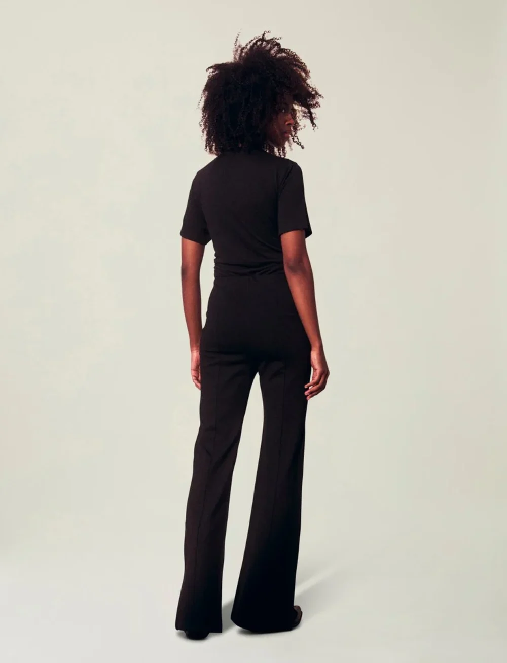 Lexington Clothing - Hazel Split Hem Jersey Pants - kostymbyxor - black - 2