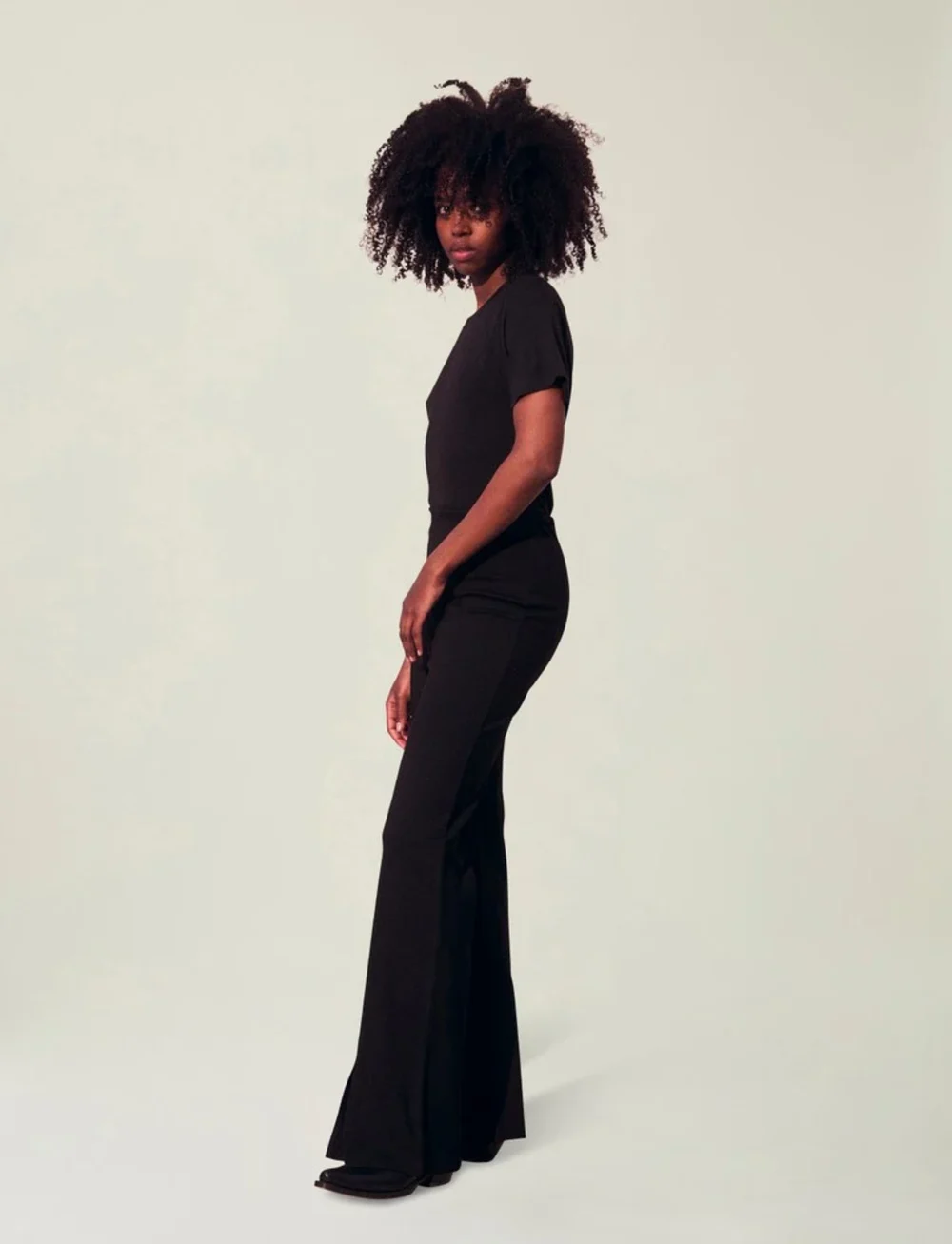 Lexington Clothing - Hazel Split Hem Jersey Pants - kostymbyxor - black - 3