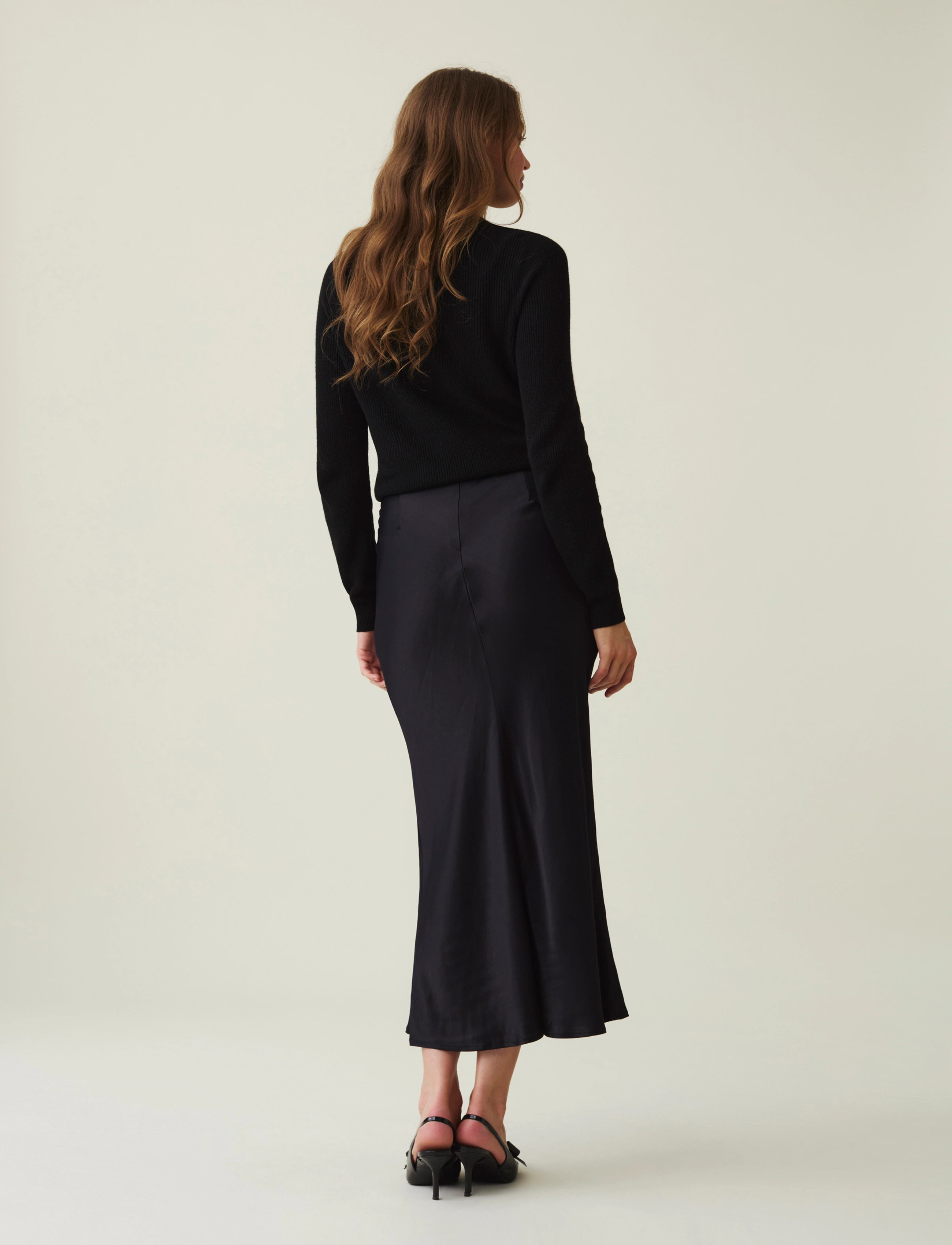 Lexington Clothing - Naima Satin Skirt - satinnederdele - black - 2