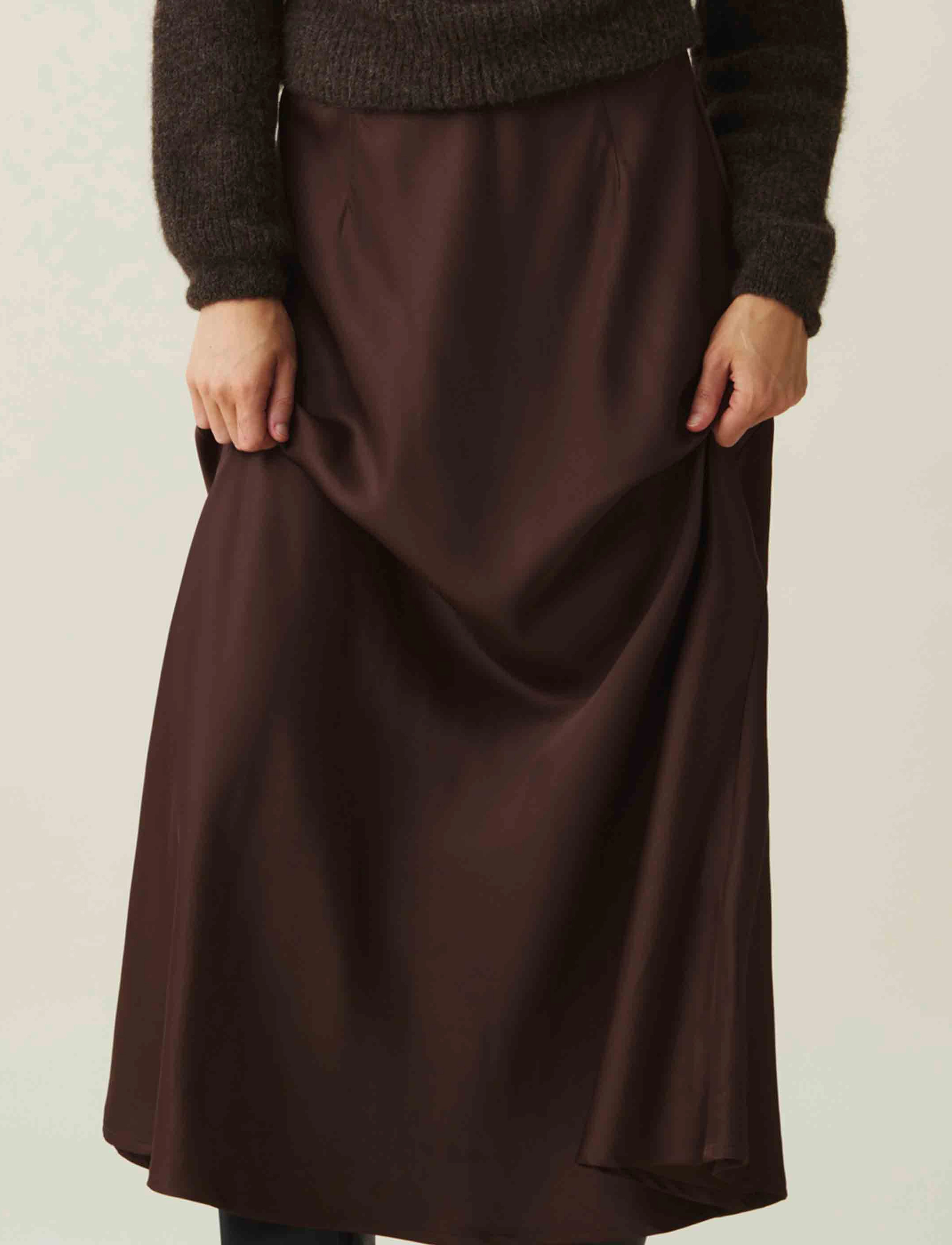 Lexington Clothing - Naima Satin Skirt - satinnederdele - black - 3