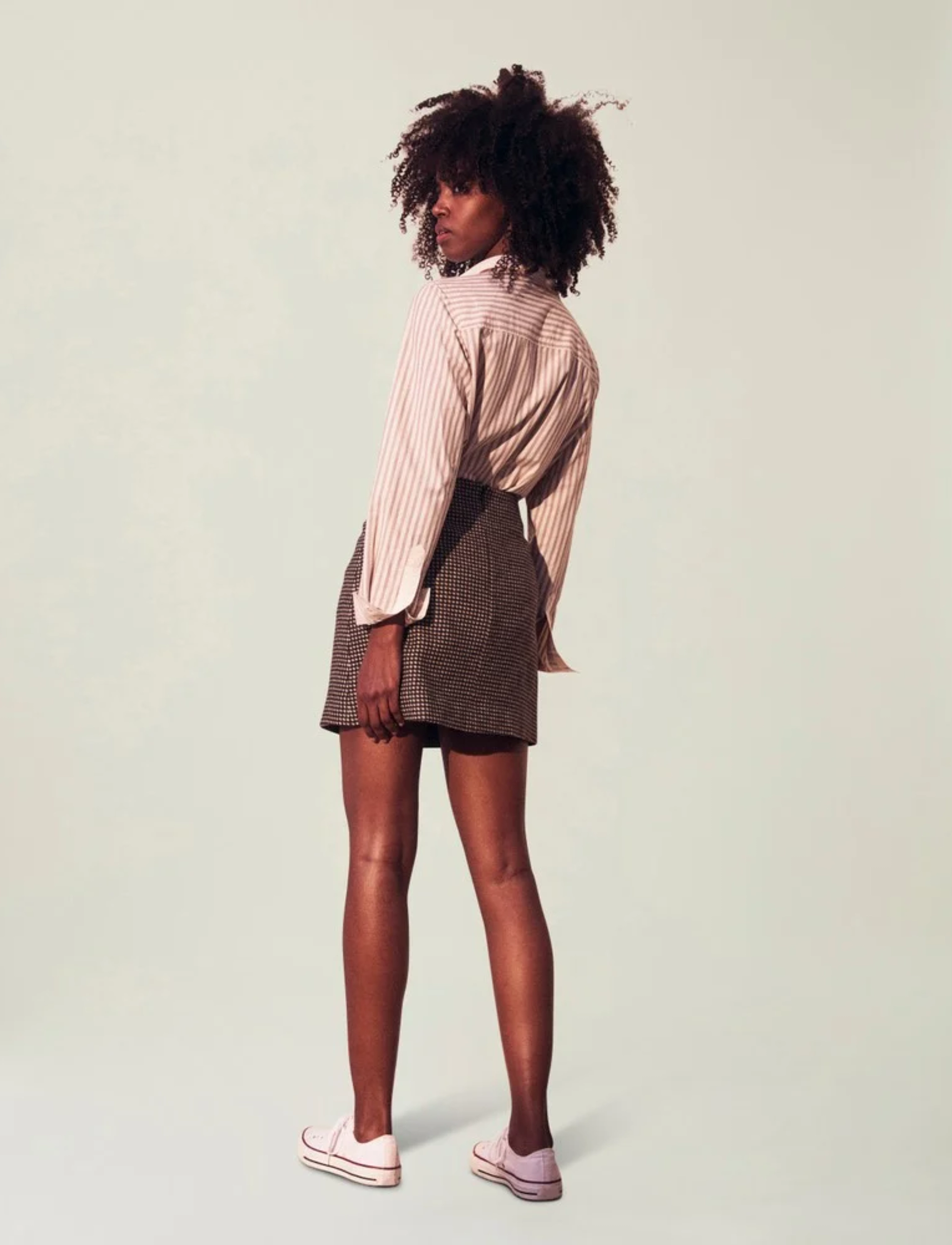 Lexington Clothing - Mavis Wool Blend Skirt - korte nederdele - brown check - 3