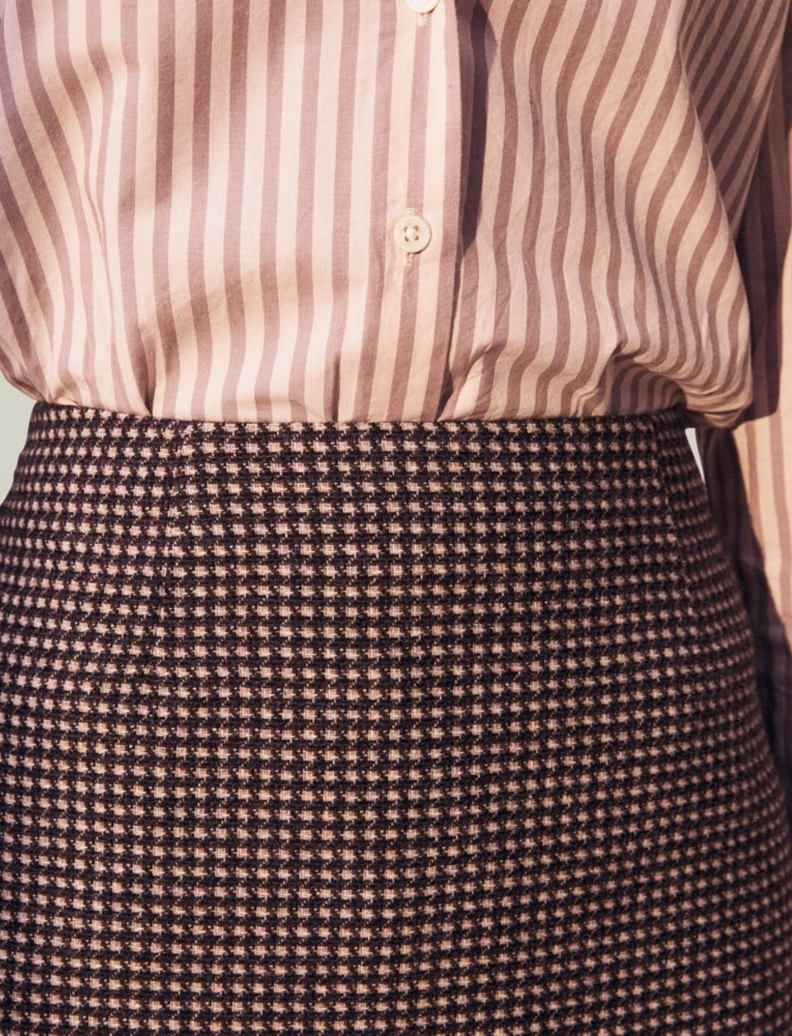 Lexington Clothing - Mavis Wool Blend Skirt - korte nederdele - brown check - 4