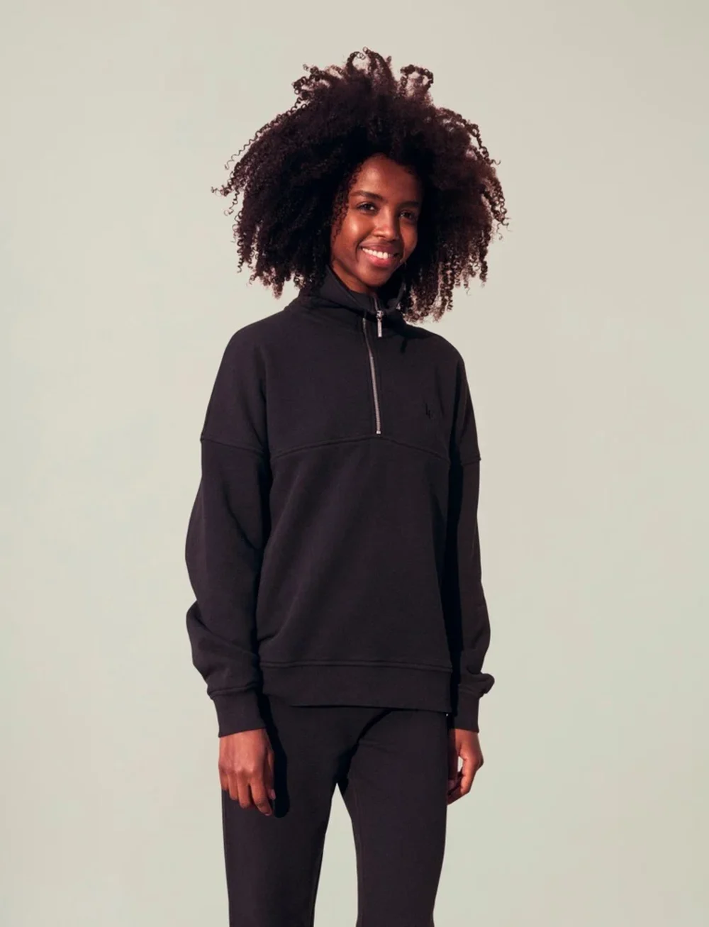 Lexington Clothing - Sadie Half-Zip Sweatshirt - mados tendencijos - black - 0