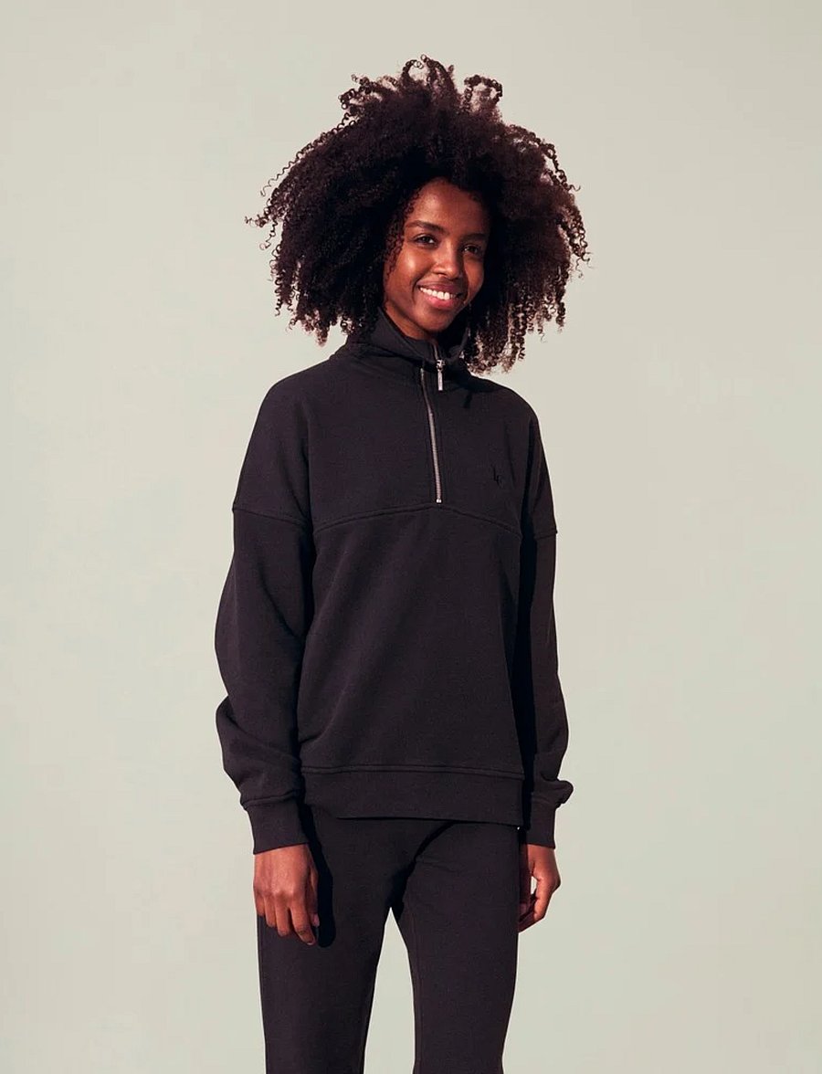 Lexington Clothing - Sadie Half-Zip Sweatshirt - black - 0