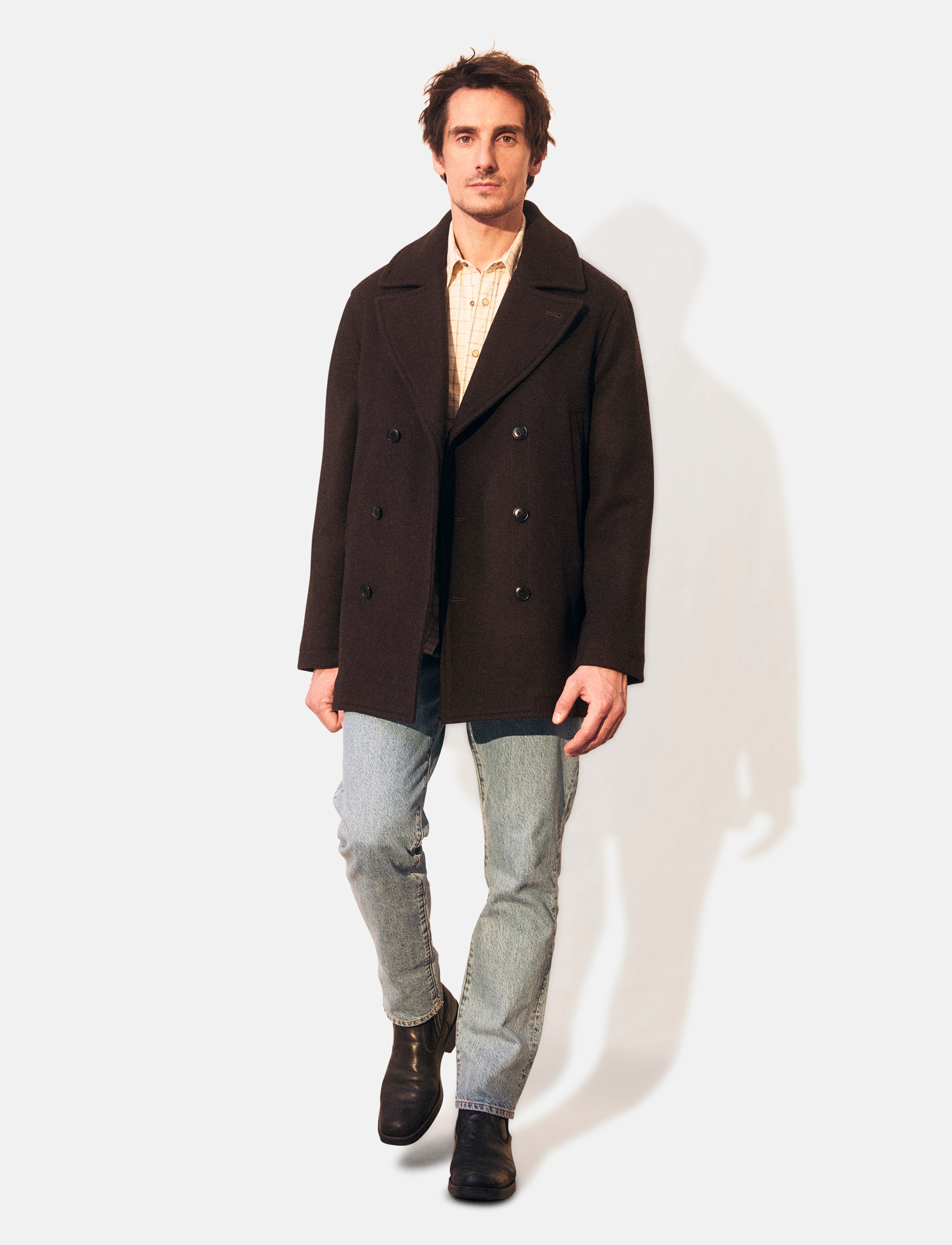 Lexington Clothing Wes Wool Peacoat, XL, Coats, Braun - Männerswear