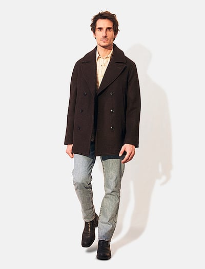 Wes Wool Peacoat - Uldfrakker